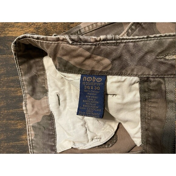 Vintage Camo Cargo Pants Men 36x30 Microsanded Heavy Twill Baggy No Boundaries - Picture 5 of 16